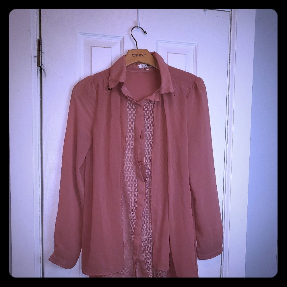 pink sheer top